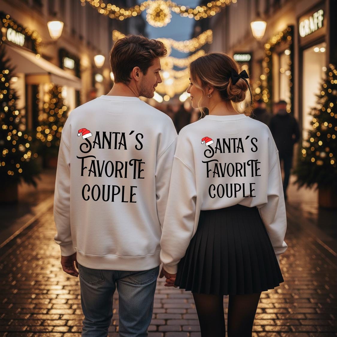 Santas Favorite Couple Weihnachtssweatshirt Für Paare, Geschenk Paare, Pärchen Pullover, Weihnachtsshirt Sie Und Ihn, Pulli Paar von DivineDesignsDe