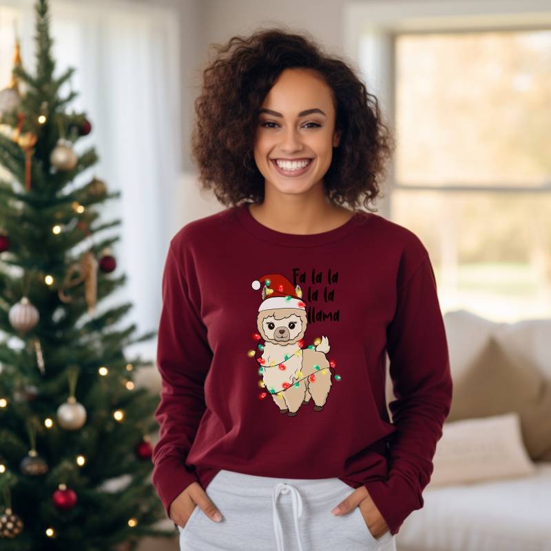 Weihnachten Lama Sweatshirt, Shirt Für Frauen, Lustige Tiere Lusiges Weihnachtsshirt von DivineDesignsDe