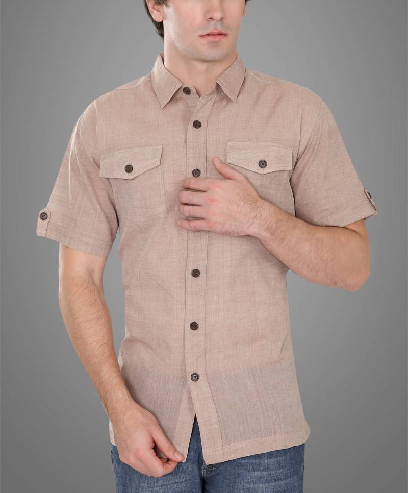 Handgefertigtes Herren Baumwollhemd | Khadi Umweltfreundlich Göttlicher Strahl | 1002 von DivineRayKhadi