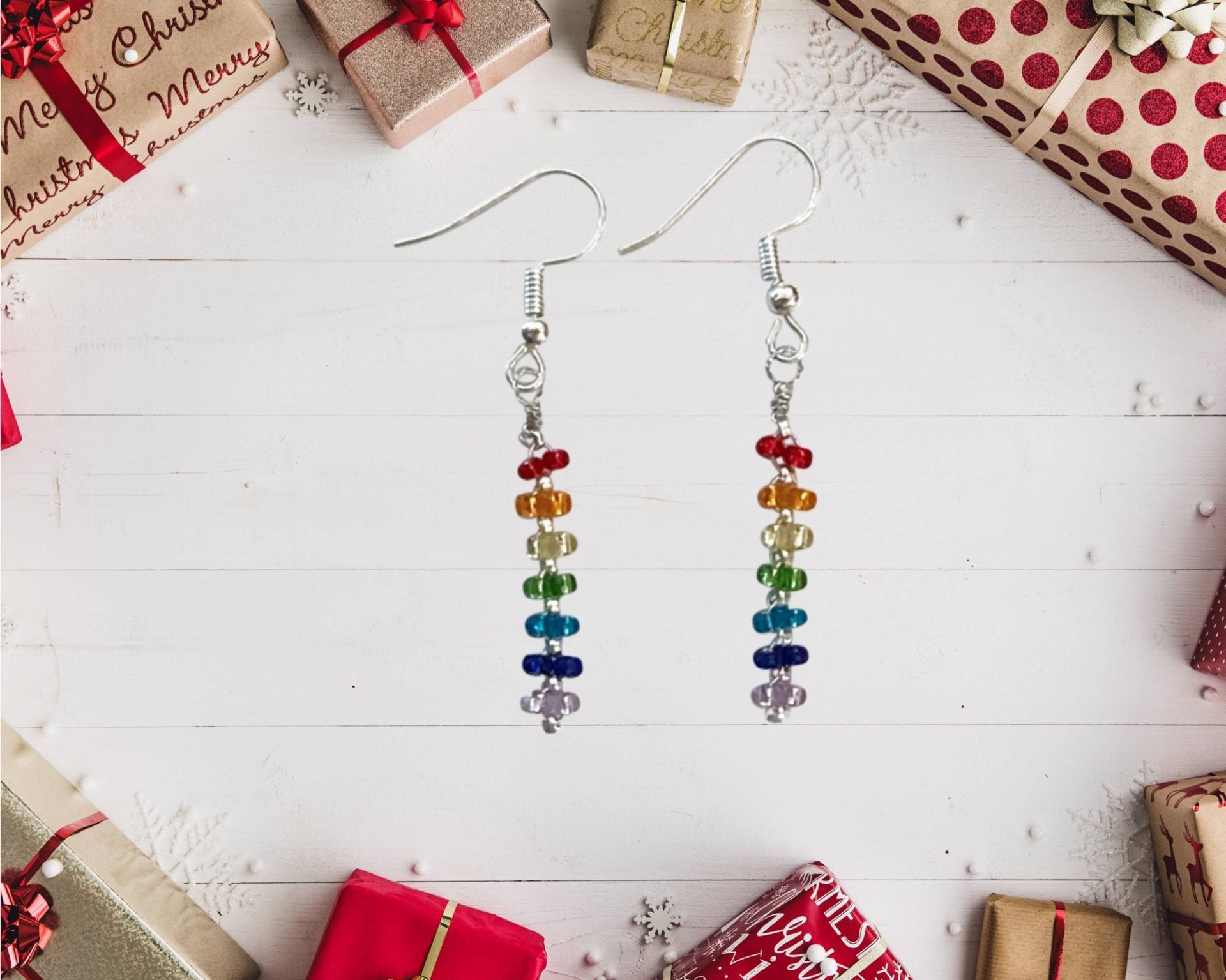 Regenbogen-Ohrringe - Regenbogen Samen Perlenohrringe Lgbt Ohrringe Geschenke Für Sie von Divinegiftsbyheather