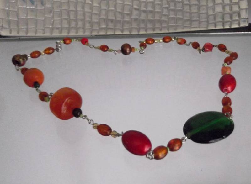 Multi Farbige Fancy Perle Kette Link Halskette von DivinelyFeminineShop