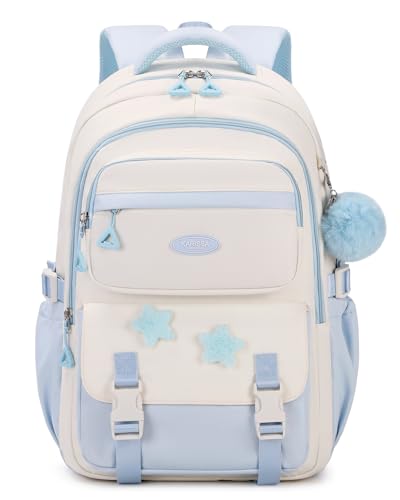 Kinderrucksack Mädchen 18L Schulrucksack Mädchen 2-7 Klasse, Leicht | Atmungsaktives Rückenpolster | Gepolsterte Schultergurte | Brustgurt, Schulranzen Kinder Schule Rucksack Teenager 7+ Jahre, Blau von DivingBirds