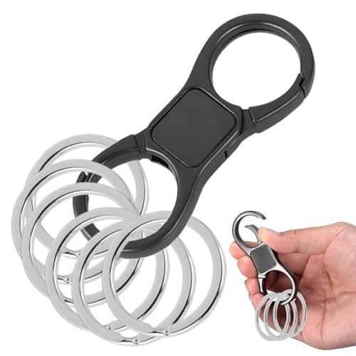 Divono Auto Schlüsselanhänger Schlüsselbund Organizer mit 6 Schlüsselanhänger Karabiner Heavy Duty Clip Legierung Schlüsselhalter Mann Frauen Schlüssel Karabiner(Silber) von Divono