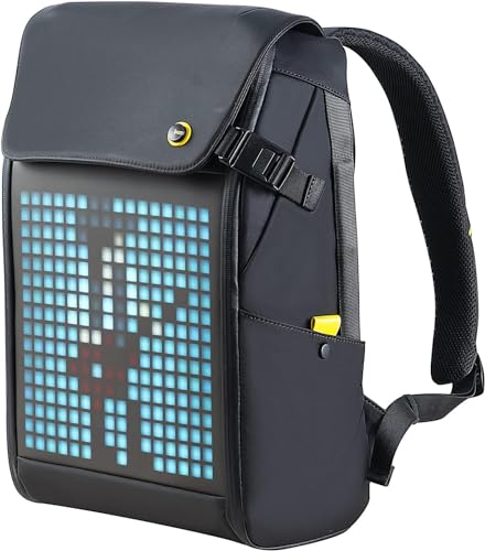 Divoom Pixoo Pixel Art Laptop Rucksack mit App-gesteuertem 16X16 RGB LED Bildschirm, wasserdichte College-Schule-Computertasche Geschenke für Frauen und Männer Schul-College-Studenten von Divoom