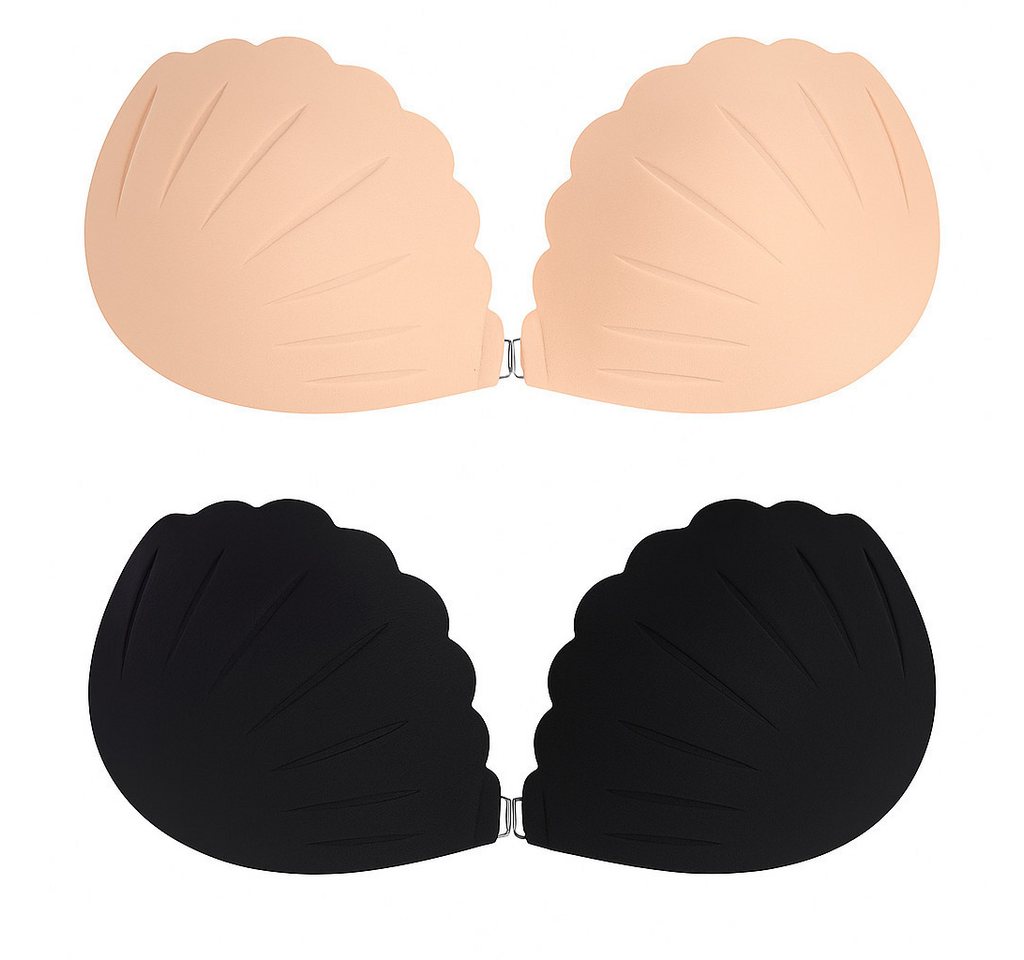Diyarts Set: Push-up-BH (2er-Set, 2er-Set Klebe-BHs in Beige und Schwarz) Unsichtbar unter der Kleidung – ideal für rückenfreie Outfits von Diyarts