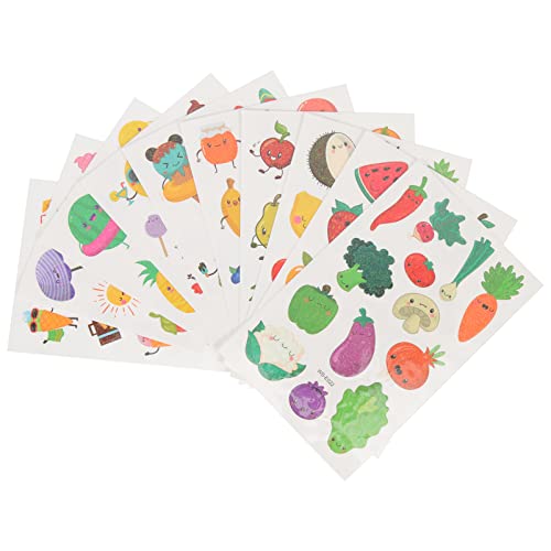 10 Blatt Kinder Temporäre Tattoos Obst Gemüse Tattoo Aufkleber Cartoon Aufkleber Körper Kunst Aufkleber Wandaufkleber Kinder Party Dekorationen Supplies von Diyfixlcd