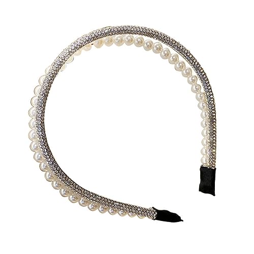 1Pc stirnband party haar hoop perle tiara weihnachten party bevorzugungen diamant kopfschmuck make-up stirnband perle haargummis hochzeit liefert kopf loop haarband kopfbedeckung legierung von Diyfixlcd