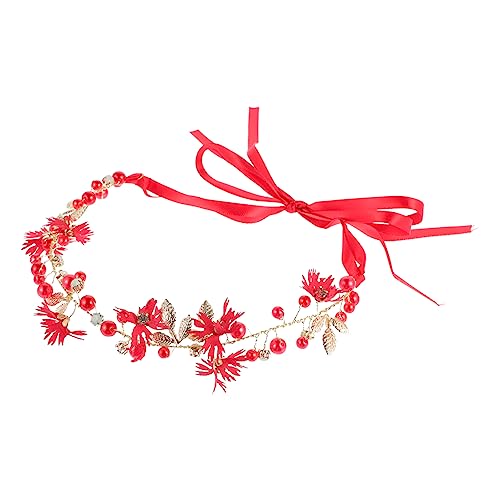 1pc Stirnband Tiara Blumenmädchen Kopfschmuck Mädchen Stirnband Strass Stirnband Hochzeit Haarschmuck für Frauen Blumenmädchen Haarschmuck für Hochzeit Mädchen Kopfschmuck Rot von Diyfixlcd