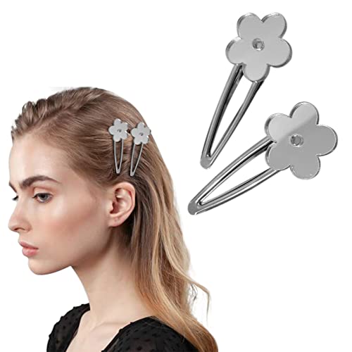 2 Stück Blumen-Haarspangen für Frauen, Blumen-Haarnadel, Metall-Haarspangen, Metall-Krokodilklemmen, flache Clips. von Diyfixlcd