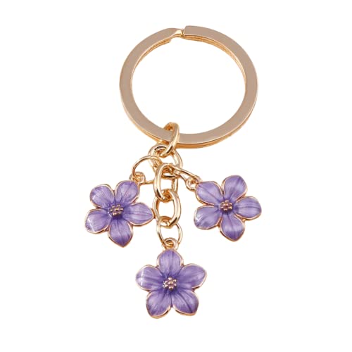 2023 Blume Charms Daisy Emaillierte Schlüsselanhänger Kette Quaste Schlüsselanhänger für Frauen Mädchen Geschenke Geldbörse Tasche Zubehör, violett, S, Modern von Diyfixlcd