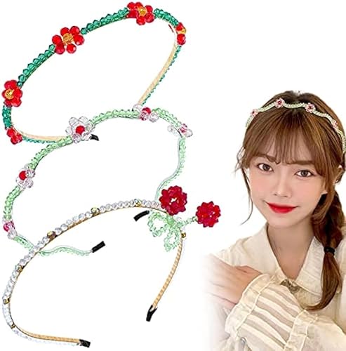 3 Stück Kristall-Blumen-Haarbänder, Brautschmuck, Haarschmuck, Ornamente für elegante Frauen und Mädchen von Diyfixlcd