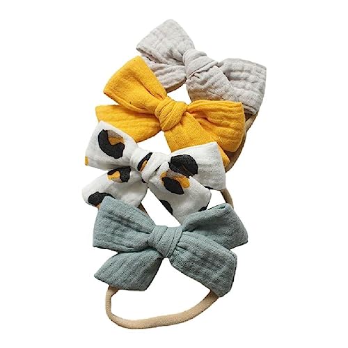 4 Stück Mädchen Elastische Schleifen Stirnband Weiche Mode Prinzessin Bowknot Haarband Stirnbänder für Mädchen von Diyfixlcd