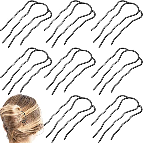 8 Stück Haar-Seitenkämme, Metall-Haar-Gabel-Clip, Haarnadeln für Dutt, 4 Zinken, Hochsteckfrisuren, U-Form, Haarstäbchen für Frauen, Haarstyling-Werkzeug-Zubehör von Diyfixlcd