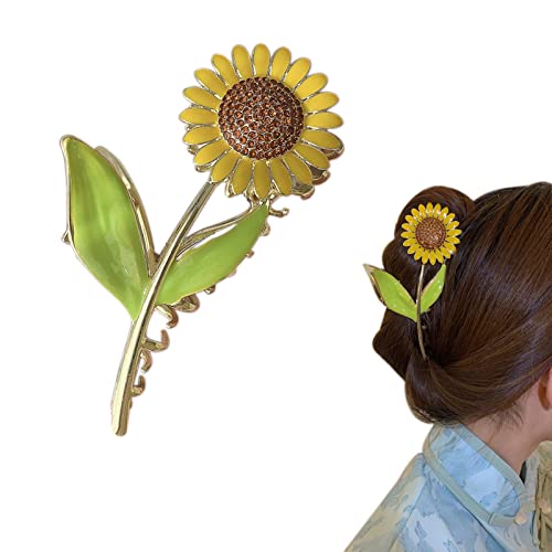 Blumenkrallen Metall Klauen Clips Blume Haarspangen für Frauen Sonnenblume Klauen Clips für Haar Mode Haar Klauen Clips von Diyfixlcd