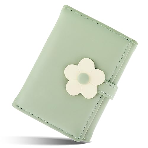 Diyfixlcd Süße Geldbörse Grün Slim Wallet Tri-Fold Wallet PU Leder Geldbörse Kleine Brieftasche für Frauen Damen Teenager Mädchen, grün, S von Diyfixlcd