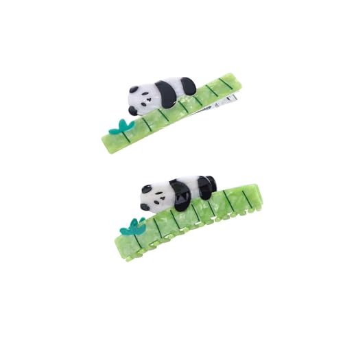 Niedliche Panda-Haarspangen, Acetat, Cartoon-Tier-Haarklammer, kreativer koreanischer Stil, scharfe Klauenklammer, modische tägliche Kopfbedeckung für Damen und Mädchen (Panda-Haarnadel), 2 Stück von Diyfixlcd