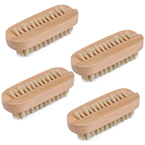 Reinigung Nagel Fingernagel Pinsel Holz 2 Seiten für Maniküre Pediküre Frauen Kinder 4 Pack von Diyfixlcd