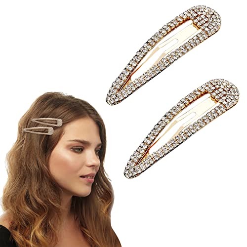 Strass-Haarspangen, 2-teiliges Set, funkelndes Wassertropfen-Design, Strass-Haarspangen für Frauen, Damen-Haar-Accessoires von Diyfixlcd