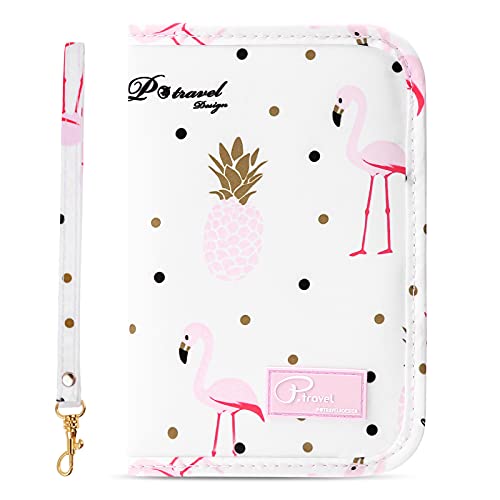 Dizdvizd Reisepass Schutzhülle für Damen, Reisepass Tasche Ausweistasche Dokumententasche Organizer für Reisen - Flamingo von Dizdvizd