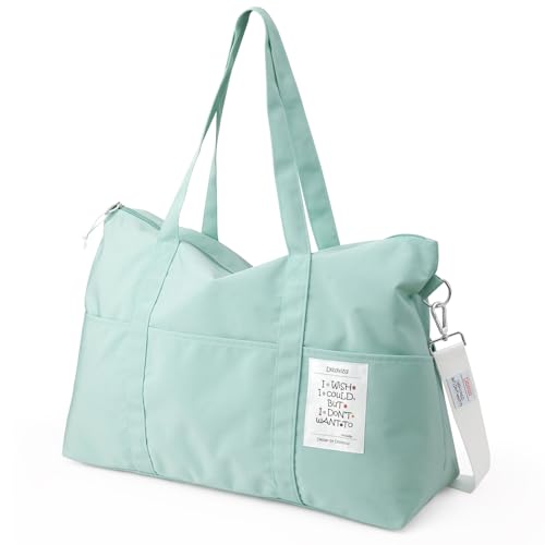 Dizdvizd Reise Duffel Bags Damen und Herren, wasserdichte Sporttasche Übernachtungstasche Handgepäcktasche für Wochenendausflug, Schwimmen, Wandern, Yoga und Sauna, Hell Blau von Dizdvizd