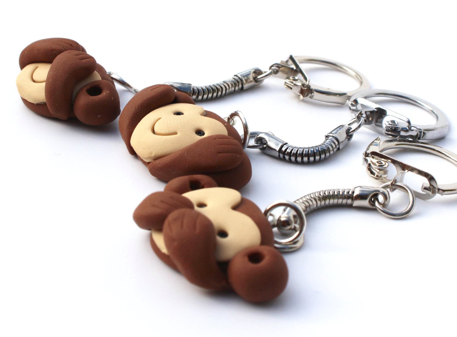 Beste Freundin Halskette 3-Wege-Freundschaftskette 3-Wege-Bff-Charms 3 Weise Affen Sehen Keinen Bösen Affe Bagcharm von DizzyDayDreamz