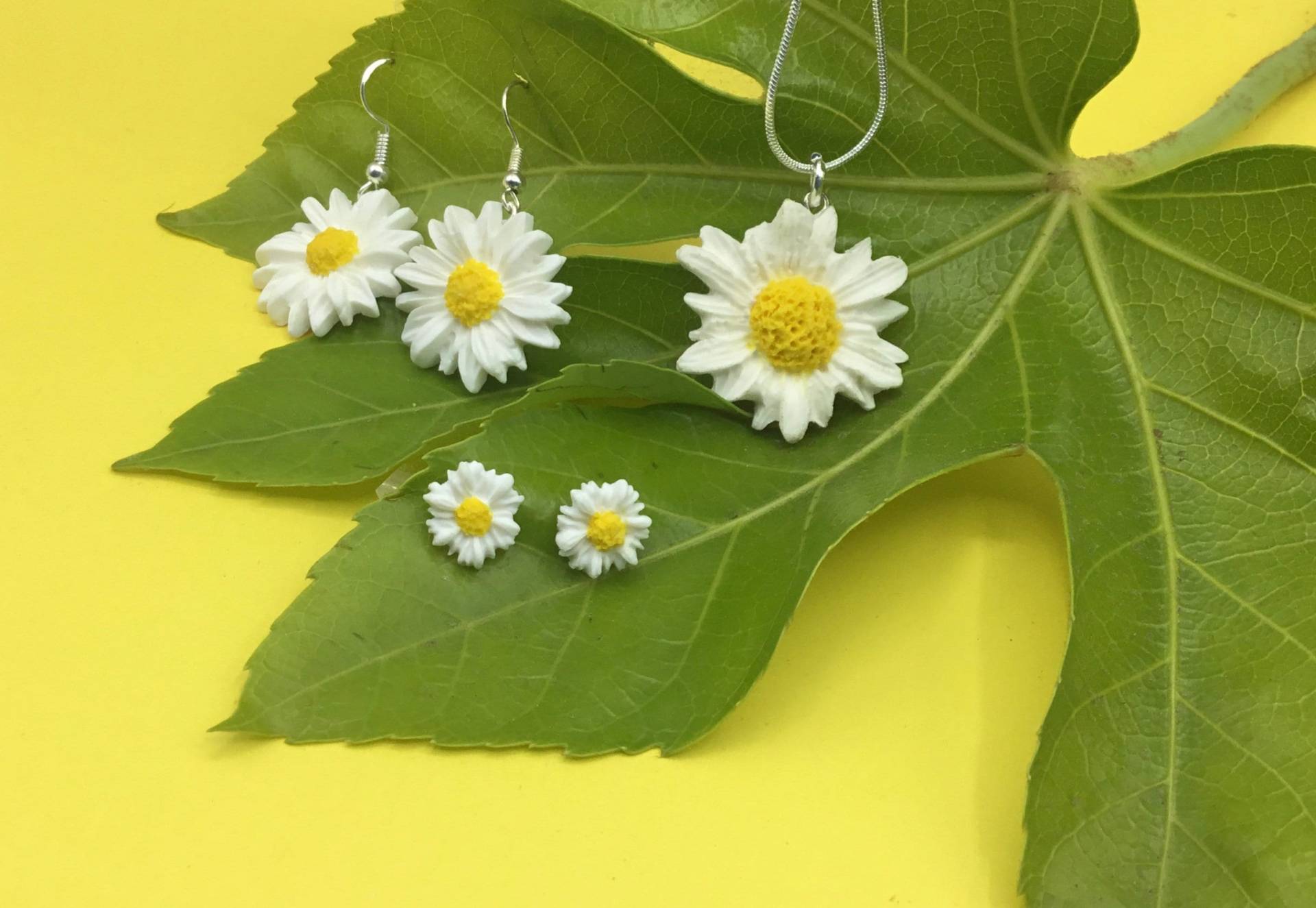 Daisy Halskette Ohrringe Blume Weiße Sommer Schmuck Gärtner Geschenk von DizzyDayDreamz