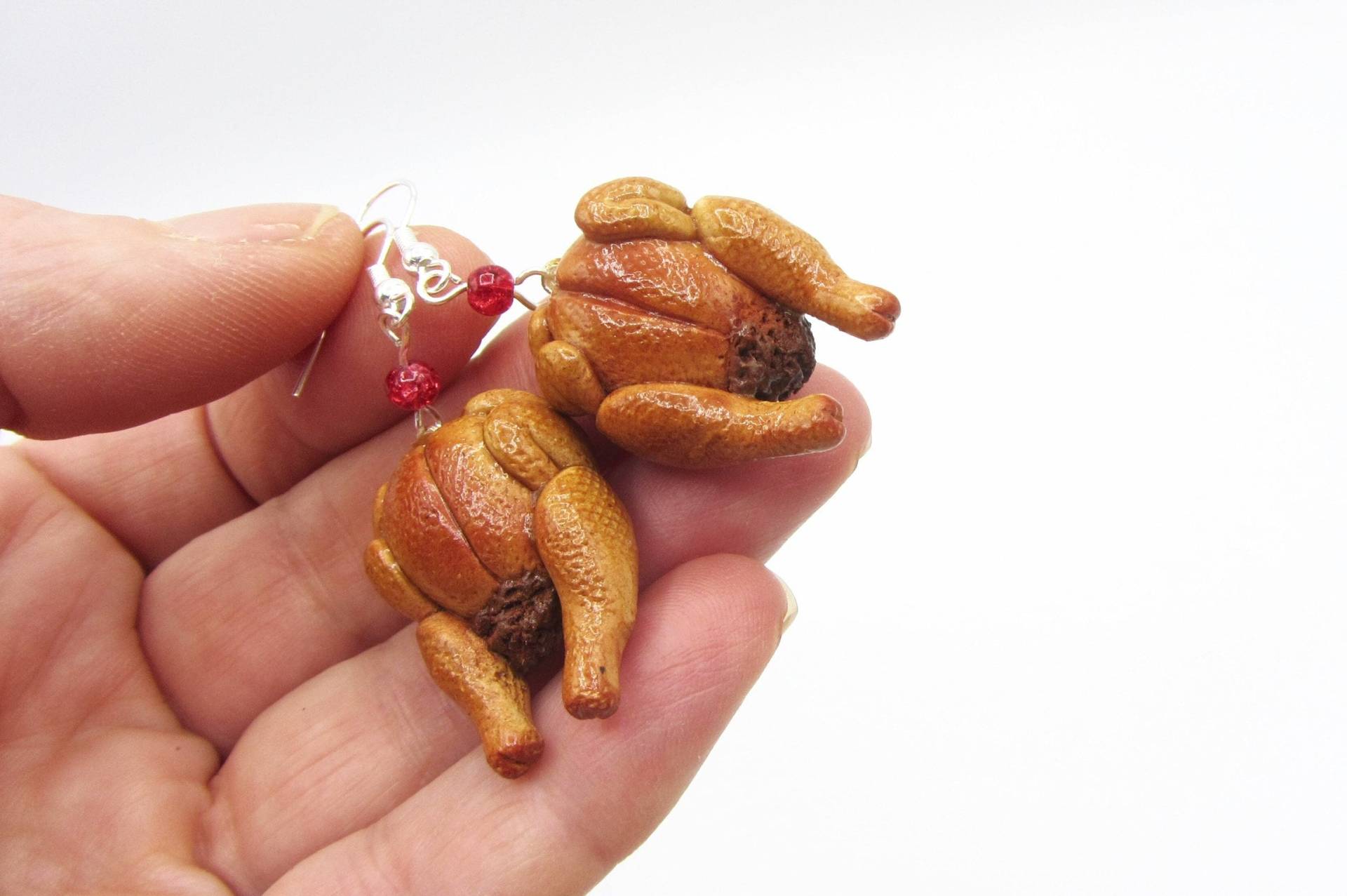 Weihnachten Ohrringe Thanksgiving Truthahn Gebratene Mini Essen Ring Schmuck Weihnachtsessen von DizzyDayDreamz