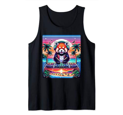 DJ-Kopfhörer mit Panda-Motiv, für Herren, Damen, Kinder Tank Top von Dj Red Panda With Headphones Graphic