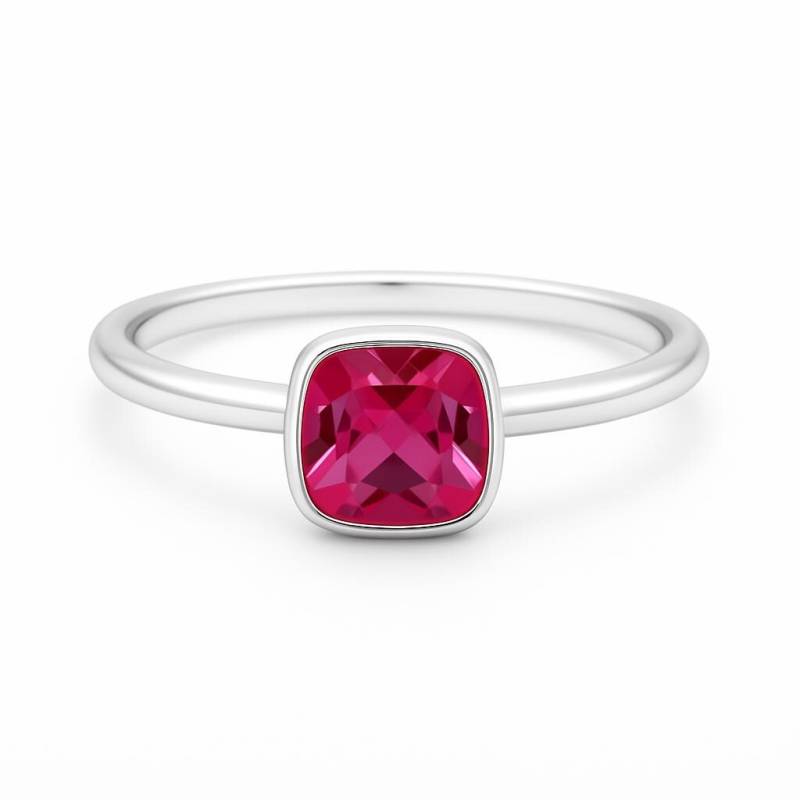 Bezel Kissen Turmalin Solitär Gold 585, Zierlicher Weißgold Rosa Edelstein Ring, Damenring Bezel Kissen Turmalin Solitär Gold 585, Zierlicher Weißgold Rosa Edelstein Ring, Damenring von DjaziaJewelry