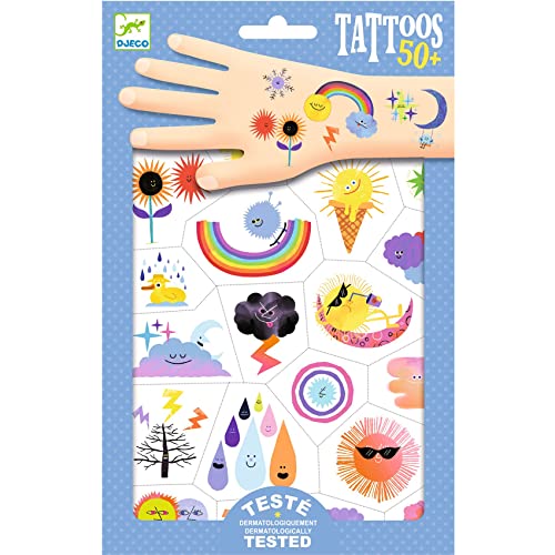 Djeco DJ09613 Wetter-Emojis Tattoos von Djeco