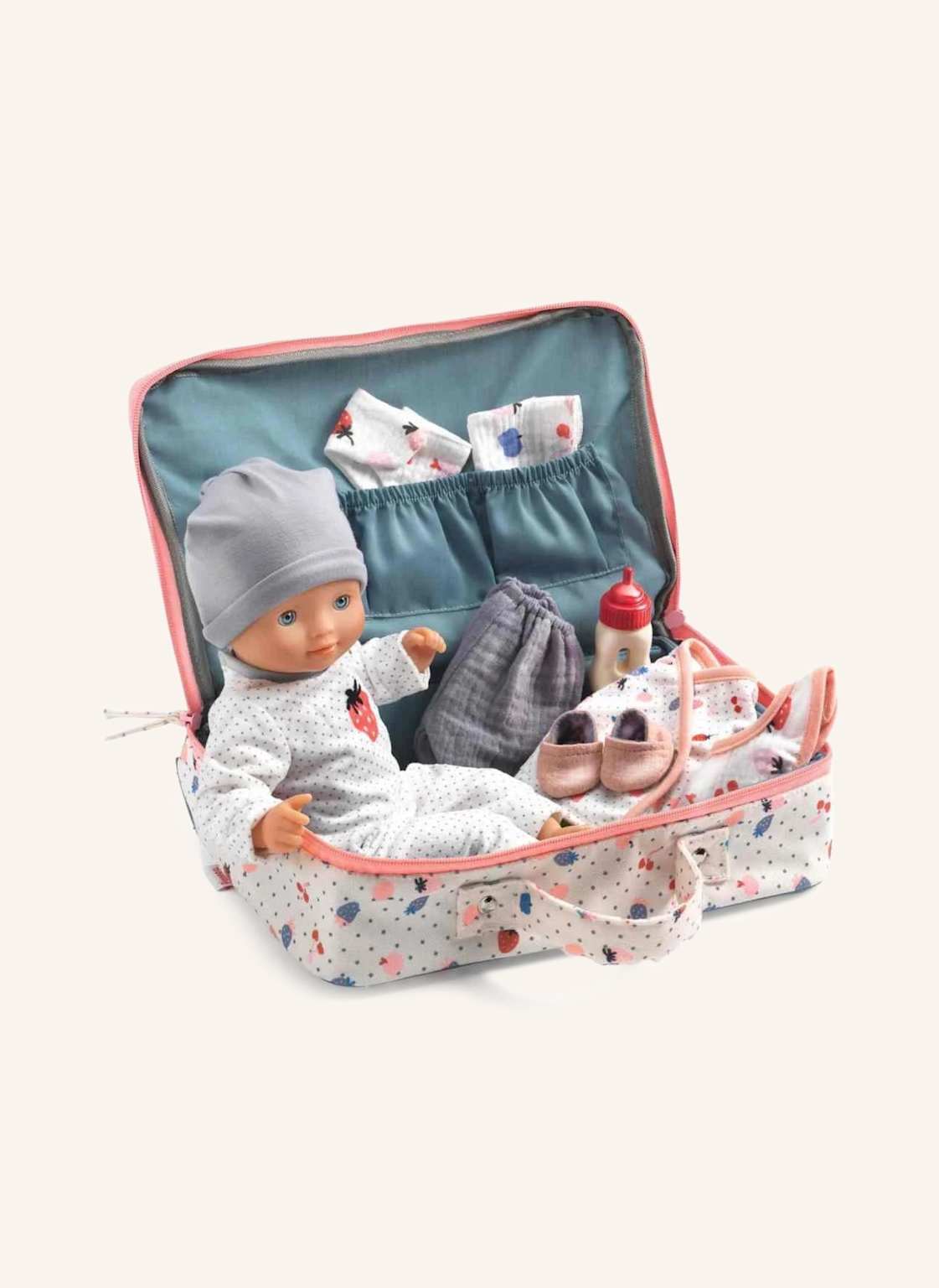 Djeco Puppe Pomea Im Koffer beige von Djeco