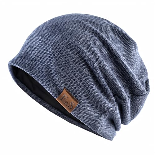 Beanie Mütze Herren Kopfbedeckung Dünne Strickmütze Damen Flexibler Freizeithut Leichte Chemo(DE/NL/SE/PL, Alphanumerisch, Einheitsgröße, Dunkelblau) von Djfkey
