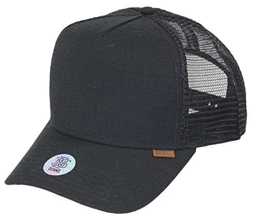 Djinns Rip Stop Trucker Cap mit exklusivem Capspin Anstecker One Size verstellbar in Schwarz - One-Size von Djinns