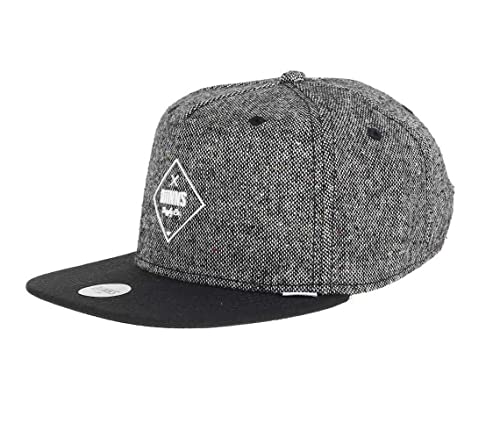 Djinns Djinnes Rubber Tweed 5 Panel Snapback Cap mit exklusivem Capspin Anstecker One Size verstellbar in Schwarz - One-Size von Djinns