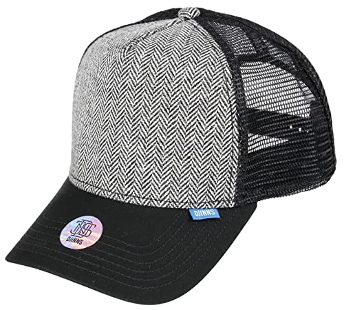 Djinns Tweed Combo Cap mit exklusivem Capspin Anstecker One Size verstellbar in Schwarz - One-Size von Djinns