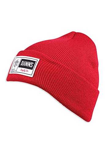 Djinns Beanie Big Label Red Rot, Size:OneSize von Djinns