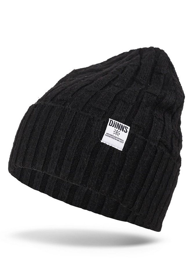 Djinns Beanie Djinns Basic Beanie BAMBOO KNIT Black von Djinns