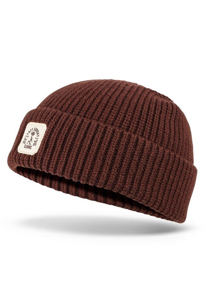 Djinns Beanie Djinns Medi Short Beanie LAZY CLASSIC Coffee Braun von Djinns