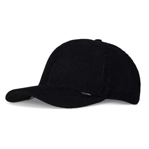 Djinns - Corduroy (Black) - 6 Panel TrueFit Curved Visor Dad Cap Baseballcap Hat Kappe Mütze Caps von Djinns