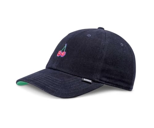 Djinns - DNC Cherry (Navy) - Dad Cap 6 Panel Curved Visor Baseballcap Hat Kappe Mütze Caps von Djinns