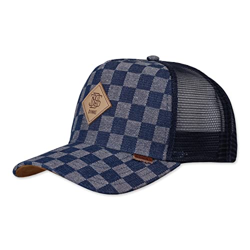 Djinns - Denim Check (Blue) - Trucker Cap Meshcap Hat Kappe Mütze Caps von Djinns