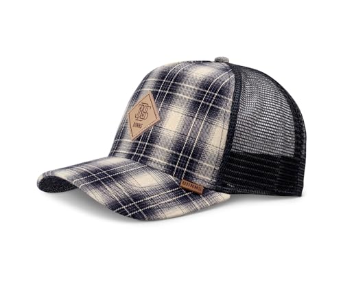 Djinns - Denim Wishy (Check/Indigo) - Trucker Cap Meshcap Hat Kappe Mütze Caps von Djinns