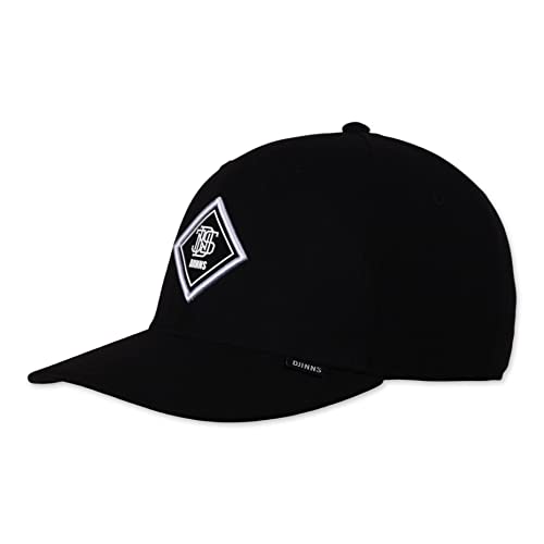 Djinns - Fine Herringbone (Black) - 6 Panel TrueFit Curved Visor Dad Cap Baseballcap Hat Kappe Mütze Caps von Djinns