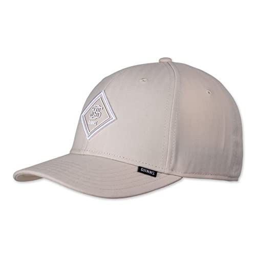 Djinns - Fine Herringbone (beige) - 6 Panel TrueFit Curved Visor Dad Cap Baseballcap Hat Kappe Mütze Caps von Djinns