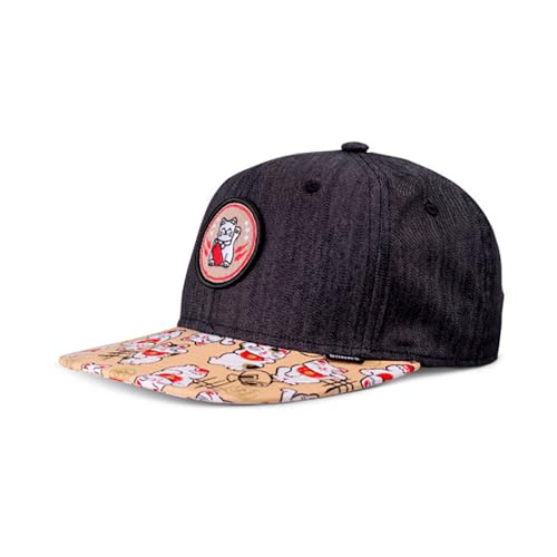 Djinns - Kids Lucky Cat Linen (Rev. Black) - Snapback Cap Kinder Jungen Baseballcap Hat Kappe Mütze Caps Youth Size von Djinns
