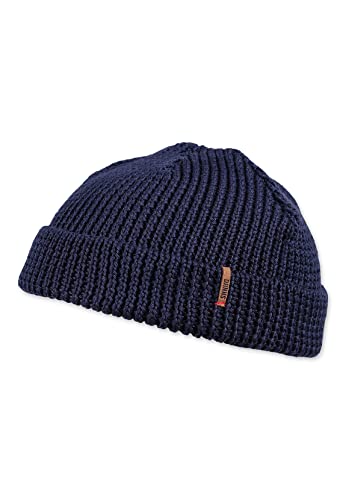 Djinns Mütze SUPER Short Beanie R/L Knit Navy Dunkelblau, Size:OneSize von Djinns