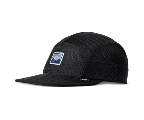 Djinns - Perfo Mountain (Black) - 5 Panel Soft Flatcap Cap Cappy Hut Hat Kappe Mütze Caps von Djinns