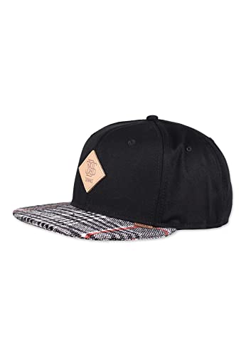 Djinns Snapback Cap 6P SB Check Tweed REV. Black Schwarz, Size:OneSize von Djinns