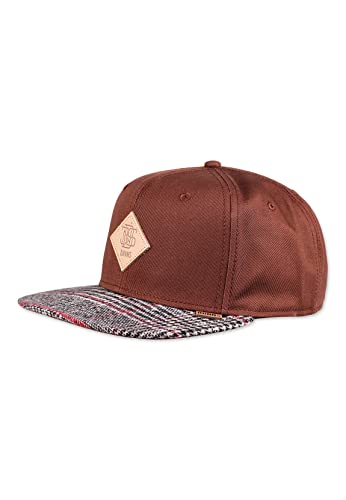 Djinns Snapback Cap 6P SB Check Tweed REV. Brown Braun, Size:OneSize von Djinns