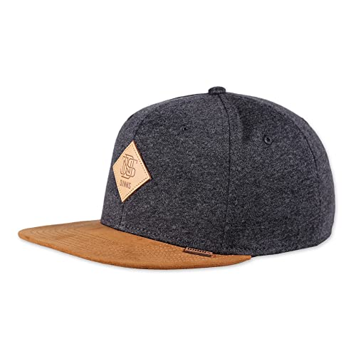 Djinns Snapback Cap 6P SB Jersey Patch Heather Charcoal Dunkelgrau Braun, Size:OneSize von Djinns